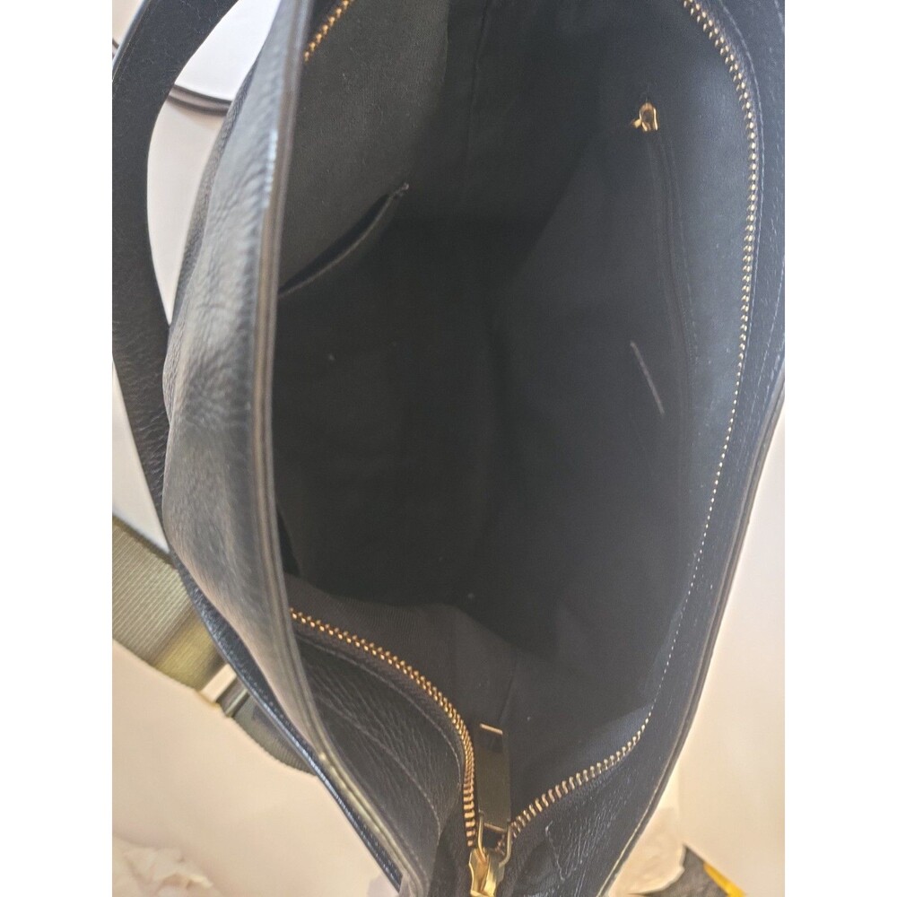Fossil Women's Maya Soft Leather Hobo Purse Black Handbag Khaki Removable Strap - Picture 6 of 12